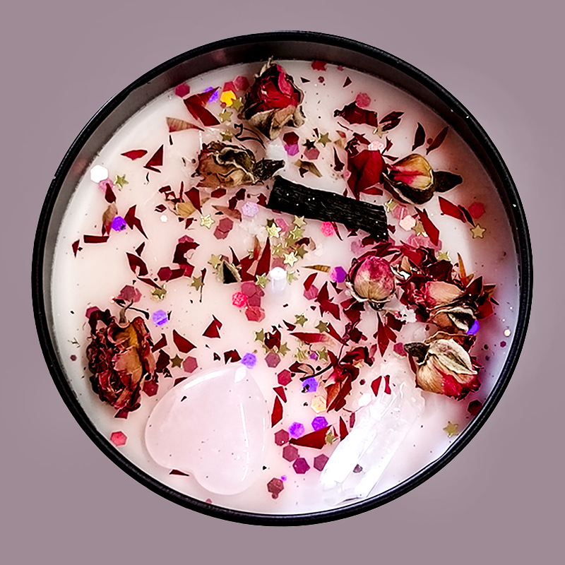 Home Fragrance Jar - Ręcznie robiona świeca aromaterapeutyczna z kryształami