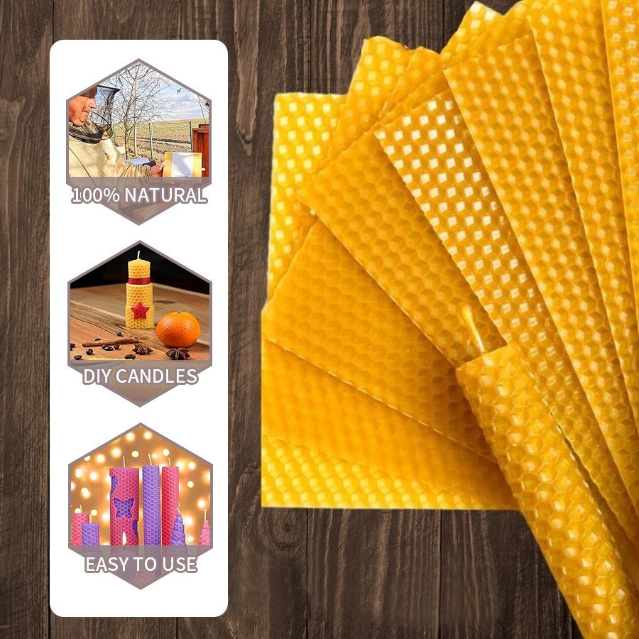 Beeswax Taper Candle - 10/20/30 sztuk naturalne arkusze wosku pszczelego