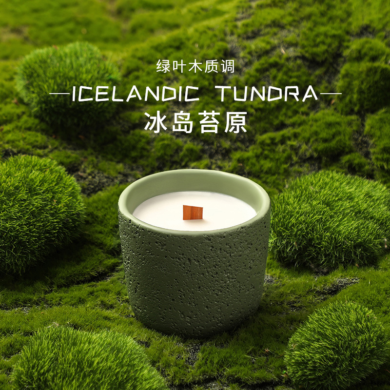 Home Fragrance Jar - 200g Islandzka Tundra Cementowa Świeca Aromaterapeutyczna
