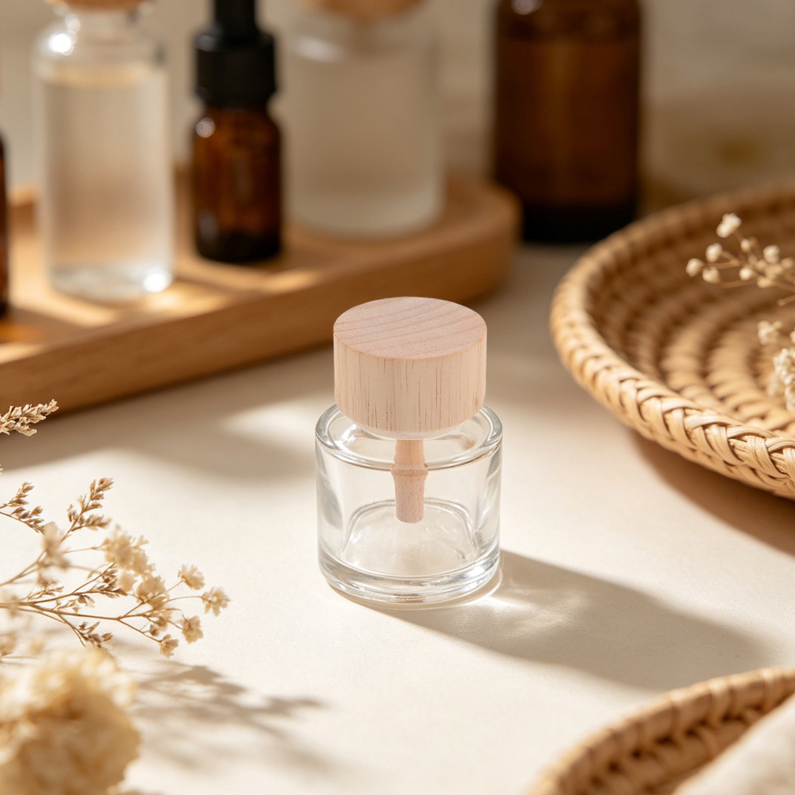 Home Fragrance Jar - 2 sztuki przezroczystych szklanych butelek na